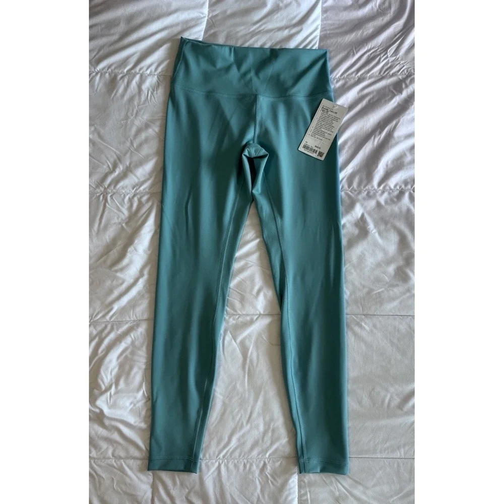 New Lululemon Size 10 Wunder Train HR Tight 28" TDLT Tide Teal Leggings SOLD OUT - Picture 1 of 9